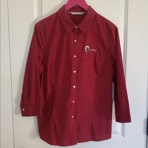 Women's Ohio State‎ Red Plaid button down shirt. Size XL